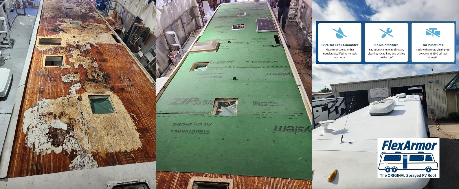 EliteRV service facility interior — technician performing RV repair in Palmetto, FL